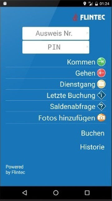 Flintec App für mobile Zeiterfassung mit Fotofunktion