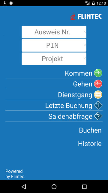 Flintec App für Projektzeiterfassung
